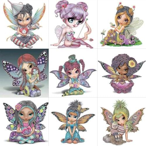 Diamond Painting Kit Big Eye Doll 5D DIY Partial Special Shape Drill Cartoon Diamond Painting Decoration Gift Hanging Painting