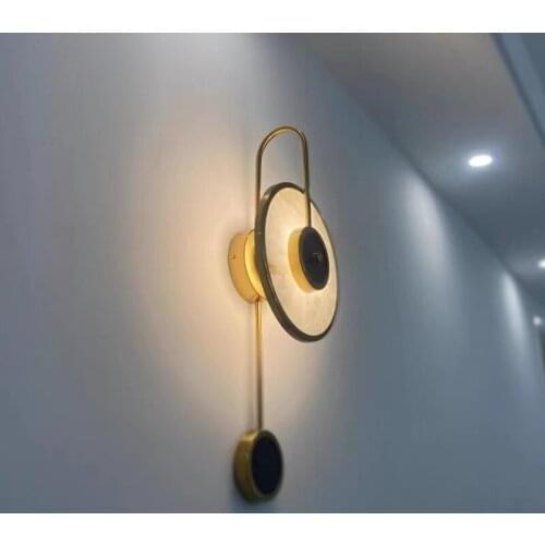 Nordic postmodern hotel marble wall lamps background wall living room study home decor led wall lights bedroom bedside lamps