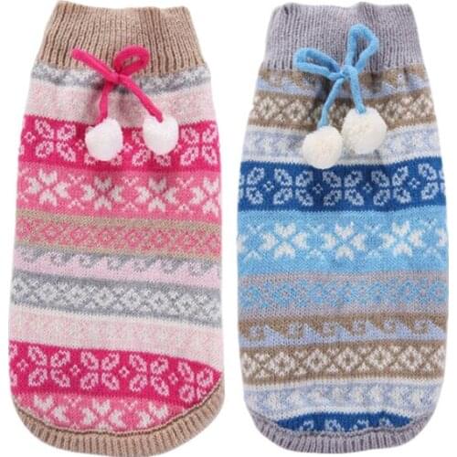 Dog Clothes Christmas Snowflake Dog Sweater Pet Knit Sweater Costume Large Cat Xmas Dogs Jumper For Chihuahua Teddy XXS-XXL