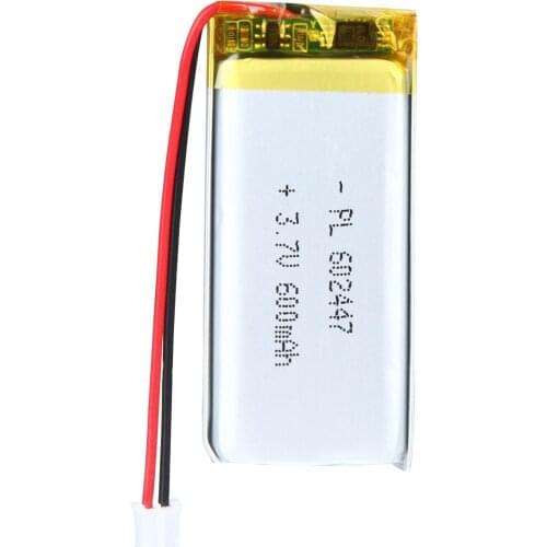 Mejuew 3.7V 600mAh 602447 Rechargeable Lipo Battery with JST Connector