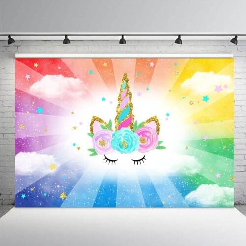 Personalised Birthday Backdrop Princess Background Sparkle Girls Party Unicorn Banner Dessert Table Scene Setter Wall Decoration
