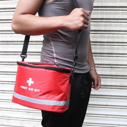 Portable medicine storage box, large-capacity family emergency kit with zipper, multi-function sundries storage first aid kit