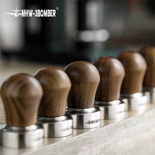 MHW-3BOMBER Lovely Tamper 51mm Delonghi Coffee Machine Accessories Walnut Stainless Steel Barista Tools Espresso Italian Latte