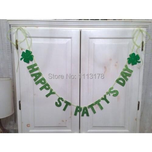 Happy St. Pattys Day Glitter Banner -- St. Patricks Day Decoration / Photo Prop