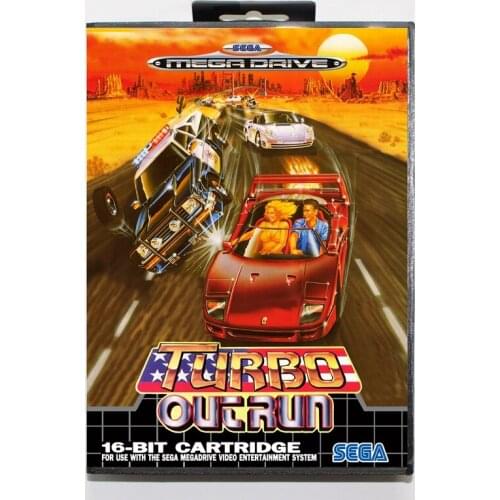 Sega MD games card - Turbo Outrun with box for Sega MegaDrive Video Game Console 16 bit MD card