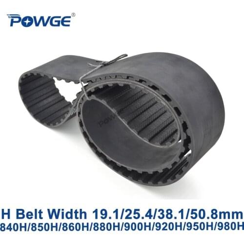 POWGE Inch H Synchronous timing belt 840H/850H/860H/880H/900H/920H/930H/950H/960H/980H Width 19.1/25.4/38.1/50.8mm Rubber Belts