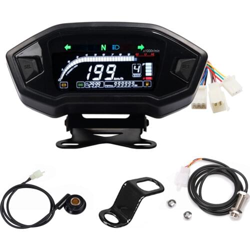 Universal Motorcycle Digital Speedometer Digital Tachometer Dashboard Instrument Panel Meter LCD Display 10000 RPM Cylinder1 2 4