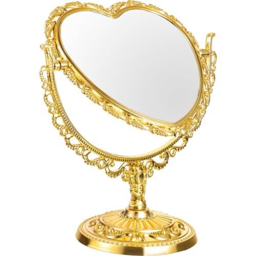 Vintage Desktop Makeup Mirror Shaving Mirror with Stand for Bathroom Bedroom