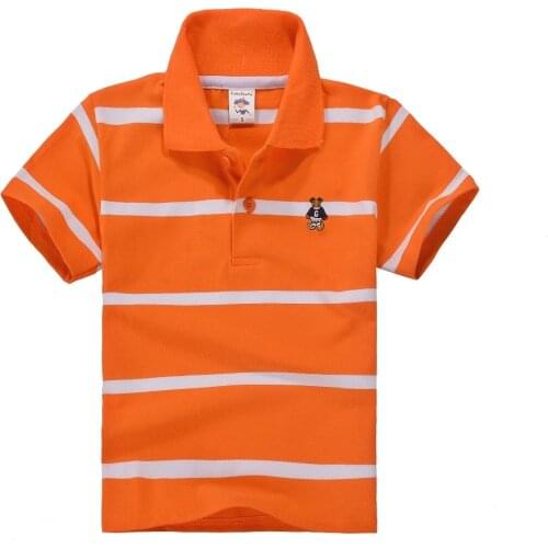 High quality 3-12 year old boy polo shirt brand children short sleeve shirt cotton lapel T shirt 6 colors can choose