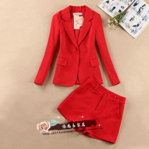 Set female 2019 summer new fashion slim solid color small suit jacket casual shorts temperament wild womens two-piece suit
