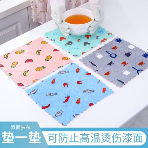 1/5pcs Rag Cleaning Cloth For Washing Dishs Kitchen Supplies Kitchen Double Side Absorbent Dishcloth Special Soft Kitchen Tool
