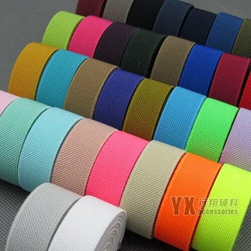 20mm2cm 5M/lot for Childrens clothing garment accessories trousers belt adjust Latex elastic band/34colors/upset twill/colorful
