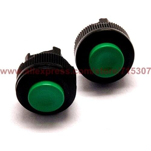 PHISCALE 20pcs Green Power switch DS-500 push button switch 14mm non locking switch 1A 250VAC normally open