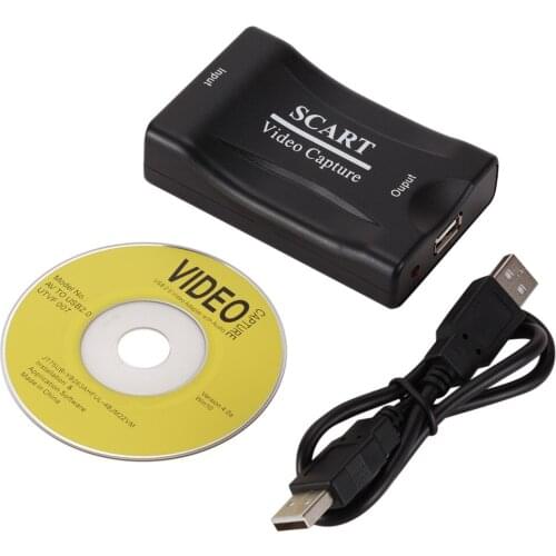 4K USB 2.0 SCART Video Capture Live Streaming Plug And Play Home Office Accessories Video Capture Card DVD Recording Record Box