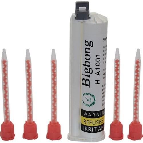 75ml 10:1 Grey AB Glue Adhesives with 5pc 10:1 Static Mixing Nozzles Set for 75ml 10:1 AB Glue Gun Dispenser Manual Caulking Gun