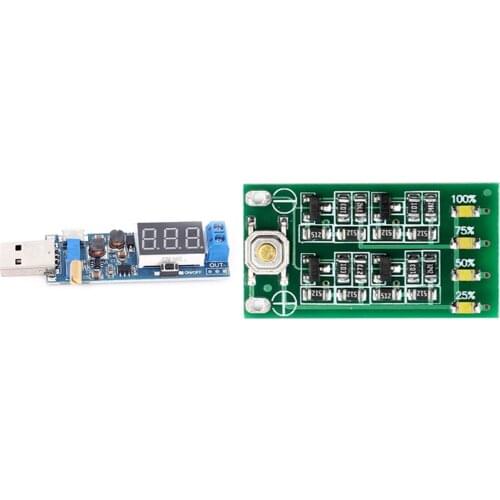 Promotion! 1X 3S 11.1V 12V 12.6V Lithium Battery Capacity Indicator Module & 1Ps Dc-Dc USB Step Up/Down Power Supply Module