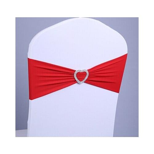 Free Shipping With FedEx Ups Wholesale 100pcs 14*35 CM Chair Sashes Ribbon Band With Plastic Heart Wedding Decoration