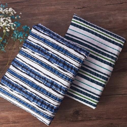 Quality cotton sewing fabric Spring and summer thin patchwork Salt-shrinkage printing strips fabrics one-piece dress fabric