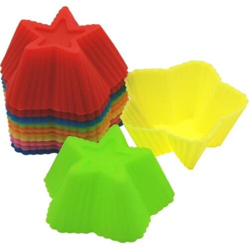 Kapmore 1pc Star Shape Cake Mold Reusable Non-Stick Cupcake Mould Star Muffin Mould DIY Baking Tools Accessories Random Color
