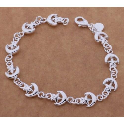 Beautiful fashion Silver plated charm Bracelet Gorgeous jewelry All the stars /bblajssa cnxalfea AH156