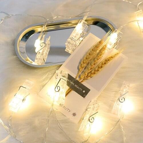 Led photo clip light string romantic bedroom soft sister girl heart room layout photo decoration net red light lantern