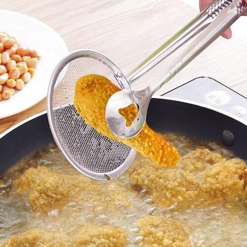 Fried Food Dredging Oil Spoon Kitchen Oil Frying Pan Clip Multifunctional Kitchen Filter Accessories Cooking Tools