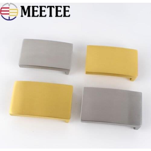 Meetee 1pc ID33/38mm Stainless Steel Belt Buckle Business Automatic Buckle Head DIY Sewing Smooth Band Buckles Accessory ZK712