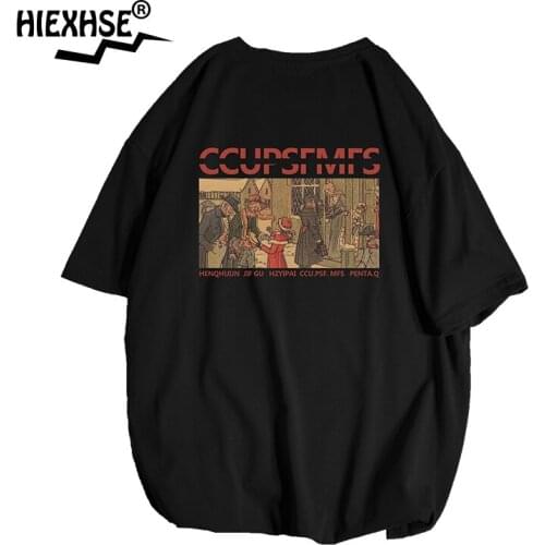 2021 Men T-Shirt Summer European American painting Style Men Sports Casual T-Shirt Harajuku Mens Fashion Streetwear Oversize