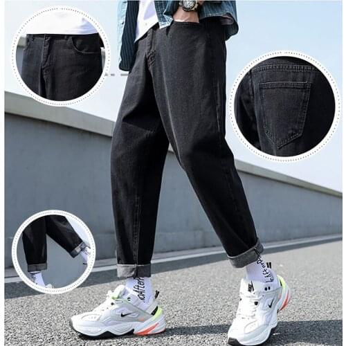 New Loose Men Jeans Mens Pants Simple Design High Quality Fabric Comfortable Design Students Daily Casual Straight Denim Pants