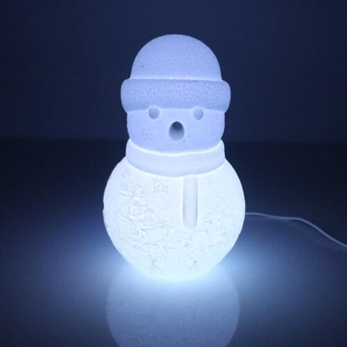 BORUiT Snowman Sign Sensor Night Lights USB Rechargeable RGB 3D Print Night Lamp for Kids Bedroom Christmas Home Decor
