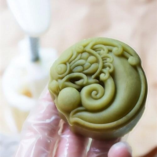 75g Plastic Mooncake Mold 1pc Dragon Stamp Biscuit Cookie Cutter Mould DIY Fondant Baking Tool for Mid-Autumn Festival