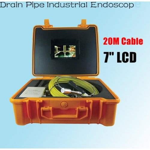 The Camera Viewing Angle 120Degree Drain Pipe Industrial Endoscope 20M Diameter 23MM Camera Head 7Inch Display IP68 Waterproof