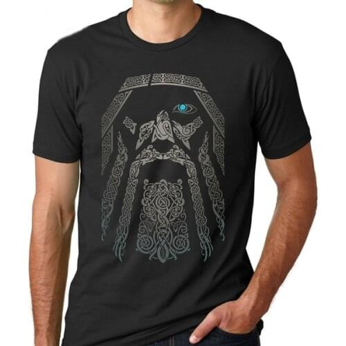 SPEG T Shirt Vikings Odin Men Cotton Tees Short Sleeve Tops O Neck Retro Adult T-Shirt Plus