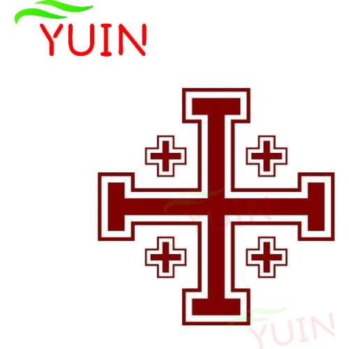 Creative Jerusalem Cross car sticker personality PVC body rear windshield decoration cars accessories waterproof decal 11*11cm