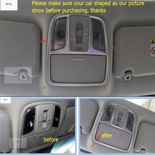 Yimaautotrims Auto Accessory Front + Rear Upper Roof Reading Lamp Lights Cover Trim 3 Pcs / Set Fit For KIA Optima K5 2016 ABS