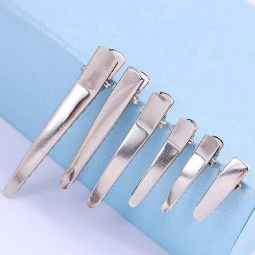 30/50pcs Hair Clips Base 25/30/35/45/50/60mm Sharp Prong Alligator Hairpin Blank Setting For DIY Jewelry Making Hair Accessories