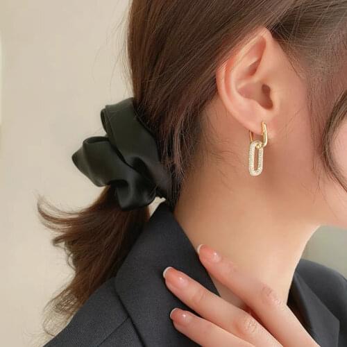 925 Sterling Silver Oval zircon Hoop Earrings For Women Irregular Texture Geometric Personality Jewelry Party Earrings