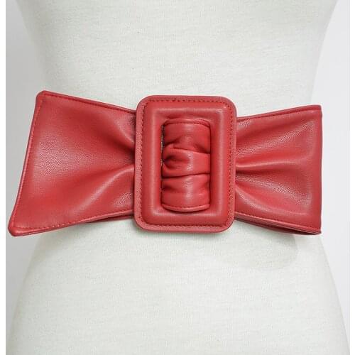 DollyMi Belts for Women Leather Fashion All-match Bag Buckle Wide Girdle Leather Belt