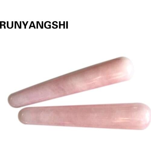 1PC good Quality Natural Rose Quartz Yoni Wands Gemstone Crafts Pleasure Wand Body Hand Massage Wood Magic Stone Ornament Gifts