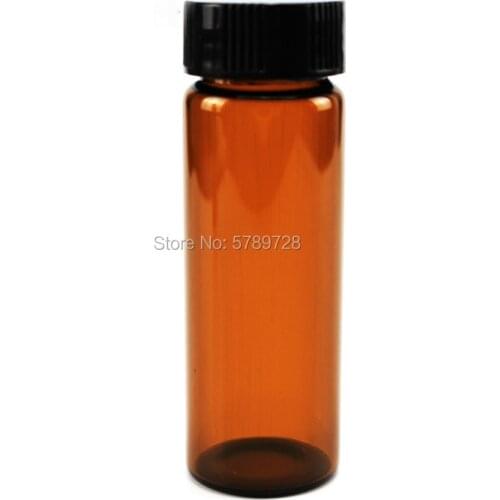 10pcs/lot Brown Glass Sample Bottle,Lab Essential oil bottle with plastic Screwcap PE Pad,Capacity 3/510/15/20/30/40/50ml