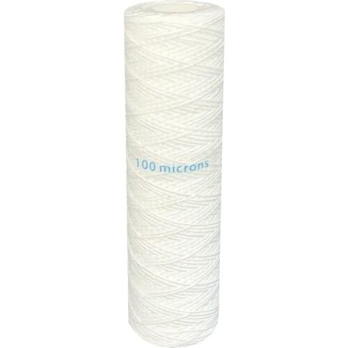 100 Microns Universal String Wound Sediment Water Filter Cartridge 2.5" x 10" for Whole House