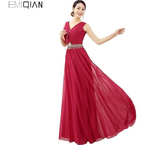 100% Real Picture Latest Designs A Line V Neck Tank Chiffon Evening Dress