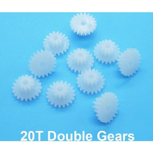 20 Teeth 0.5M Double Plastic Roller Gear 20082A 20102B 20102A 20142B Gears Toy Accessories 10pcs Sample Order