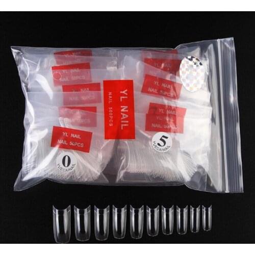500Pcs Clear White Natural French False Acrylic Nail Tips UV Gel Ultra Flexible - Size #0- #9 - Pack of 500 tips Fake Nail