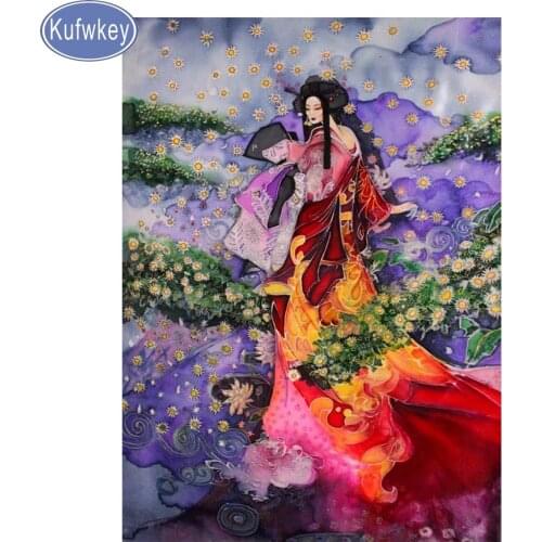 New arrival,diamond Embroidery bead,japanese,woman Diamond Painting full Square Mosaic Cross Stitch lady Picture Of Rhinestones