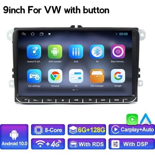 MEKEDE Auto radio Car Multimedia For Volkswagen VW Passat B6 B7 CC Tiguan Touran GOLF POLO Wifi 4GLTE 9inch player AHD Camera
