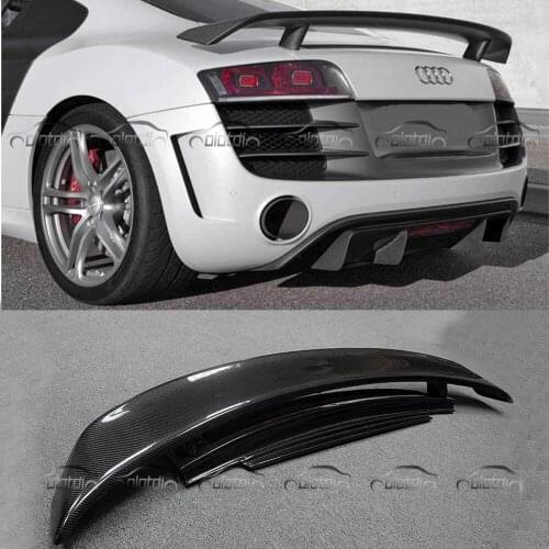 R8 Car Styling Carbon Fiber Rear Trunk Lip Spoiler Splitter Wing for Audi R8 V8 V10 2007-2016