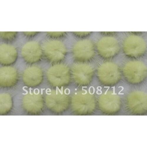 Free shipping!!!!500pcs mink fur ball embellishment sew trim for DIY craft hair accessory 30mm bright yellow