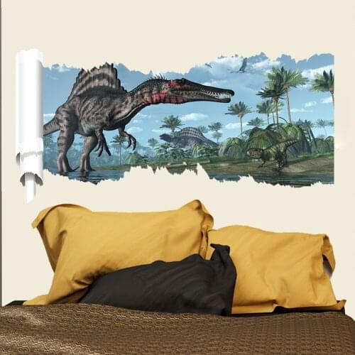 Dinosaur primitive world wall stickers for kids room bedroom nursery classroom wall background decor removable wall decals art