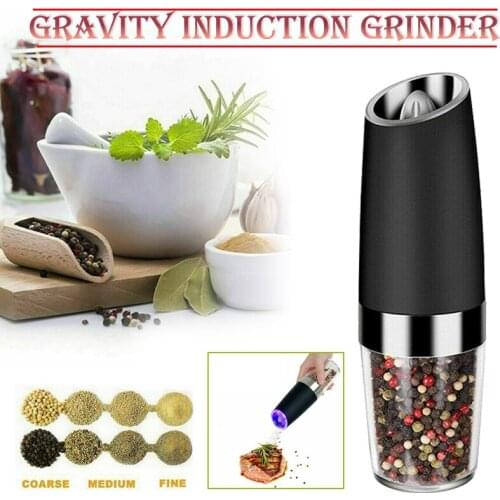 Electric Pepper Grinder Stainless Steel Home Electric Salt Pepper Grinder Mill Shaker with LED Light Kitchen Tools Accessories